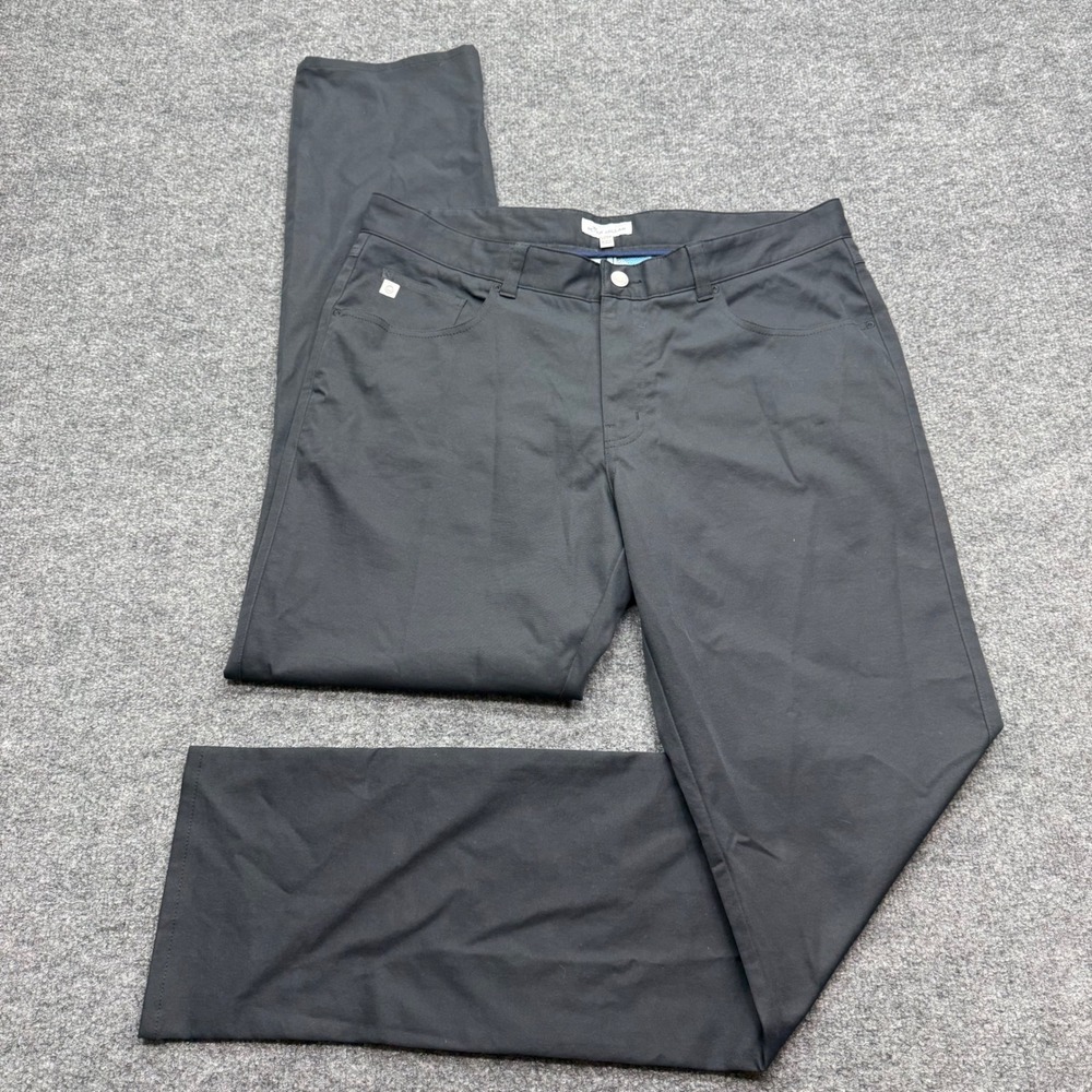 Peter Millar EB66 Performance Pants Mens 35/34 Black 5-Pocket Golf Trousers